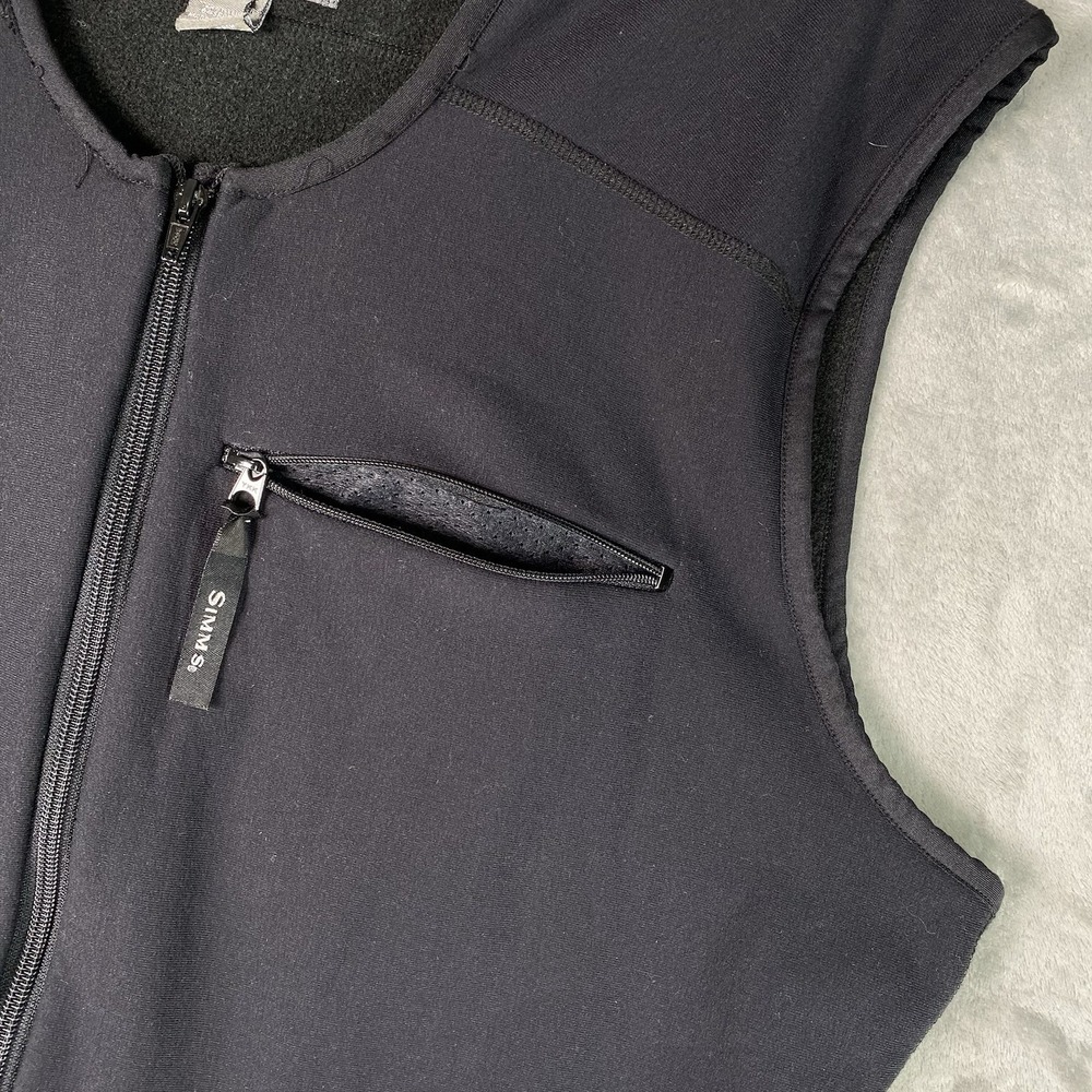 SIMMS Bibs Mens Sz XL Black Fleece Midlayer Fly Fishing Under Wader Base Stirrup - Picture 5 of 16